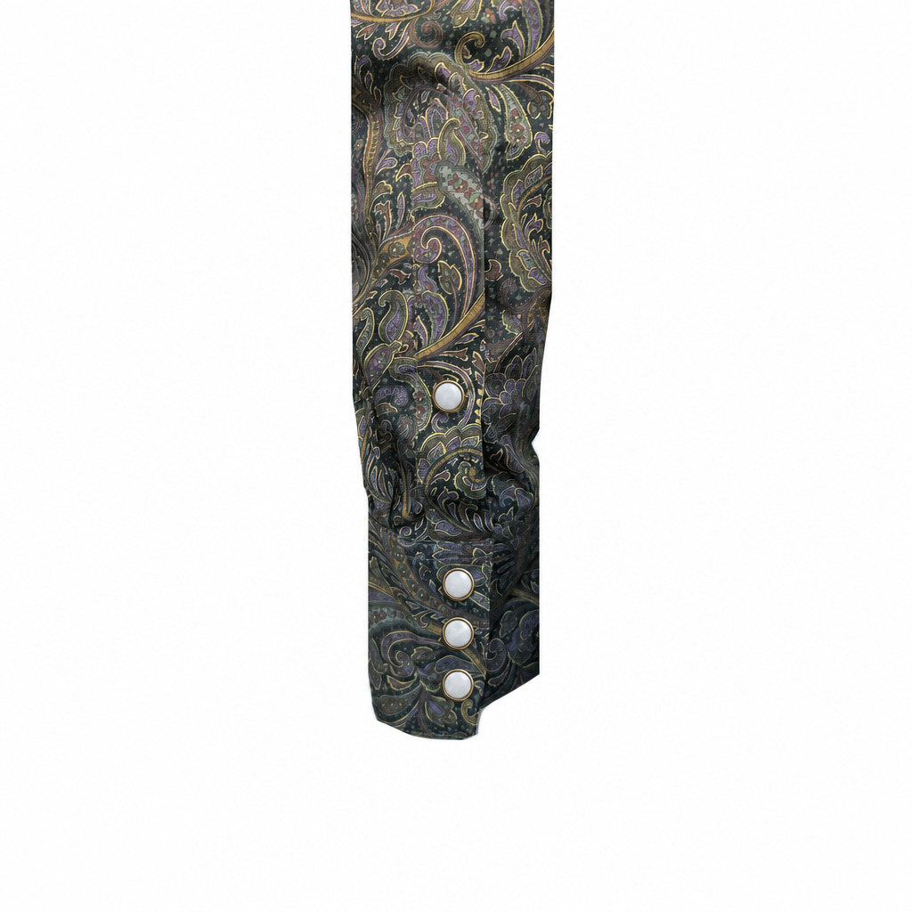 The Russet Renaissance | Earth-Tone Paisley Western Shirt