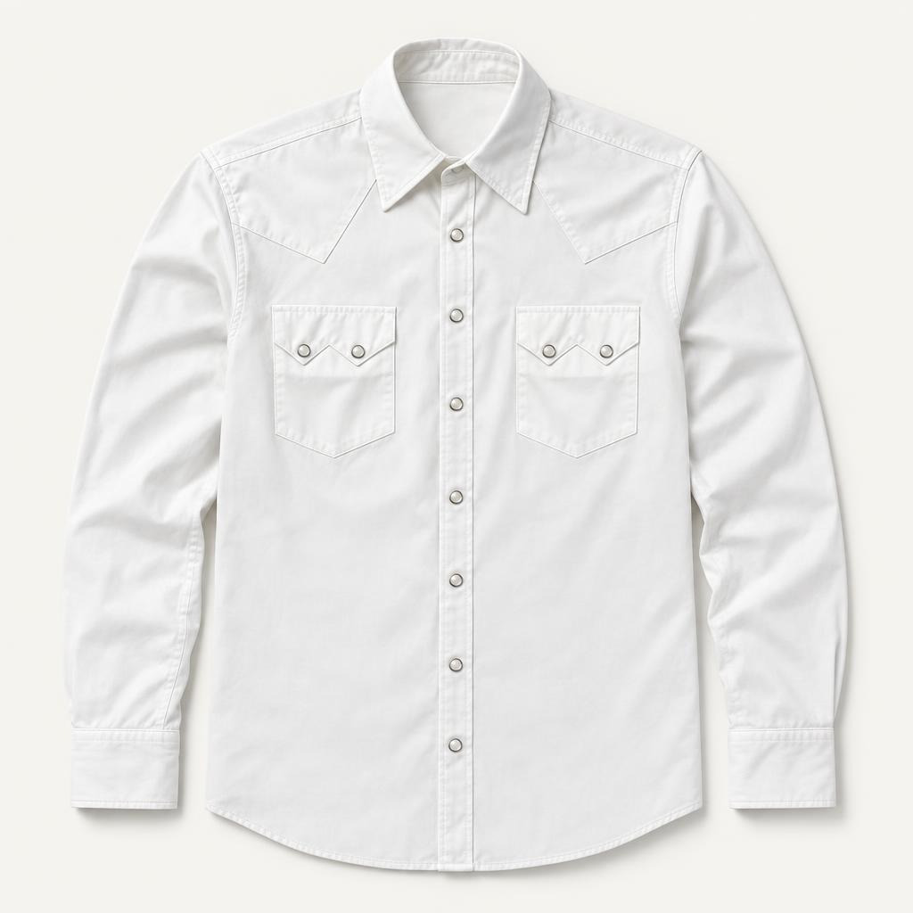 The Snowcap Sentinel - Heritage White Western With White Snap