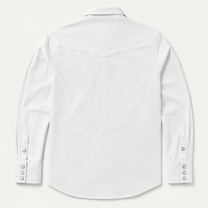The Snowcap Sentinel - Heritage White Western With White Snap