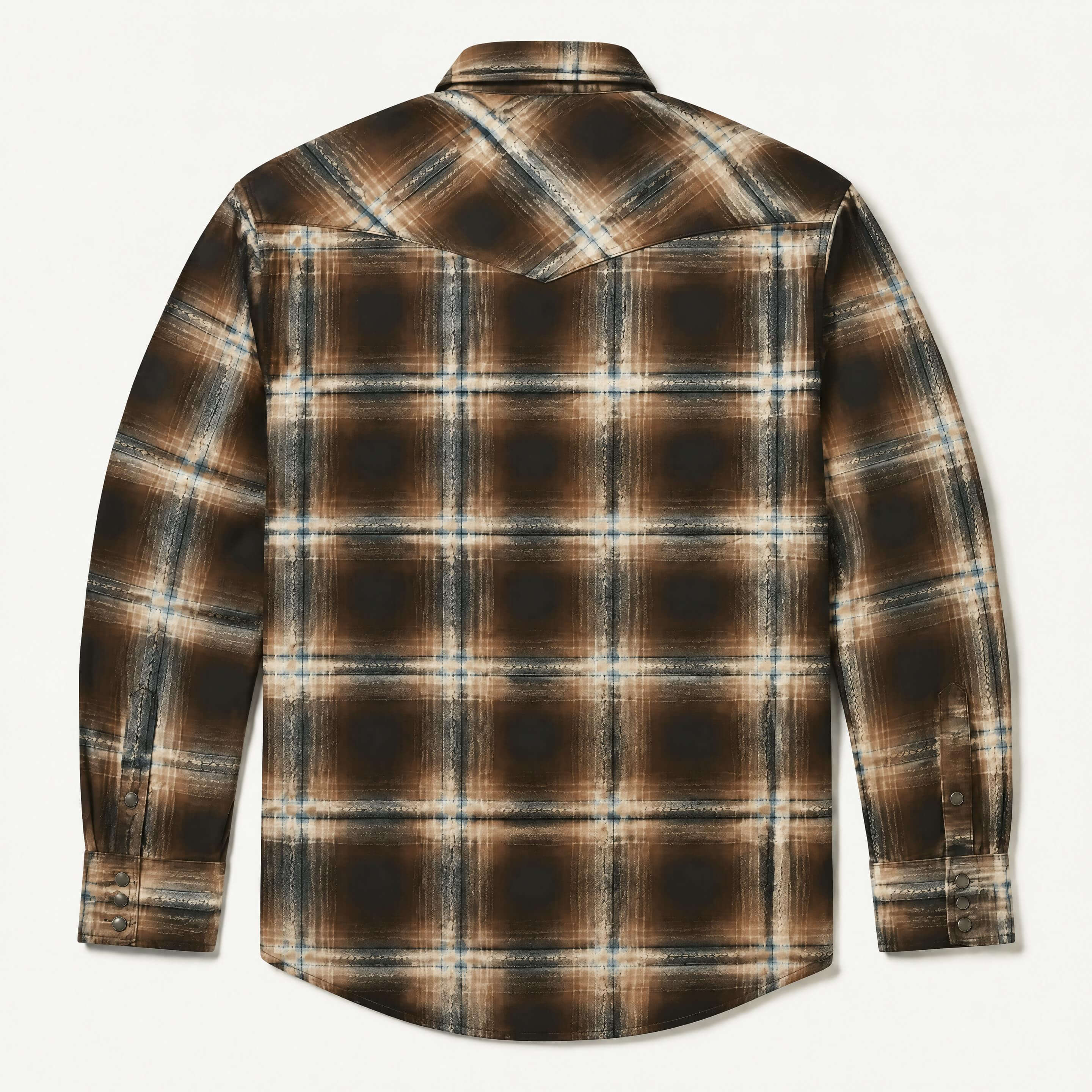 The Ember Shadow | Ombre Plaid Brushed Heritage Western Shirt