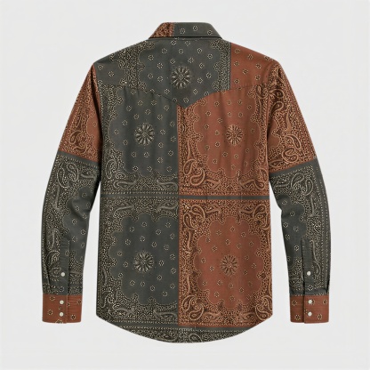 The Dust Bowl Patchwork — Iron Rust & Charcoal Bandana