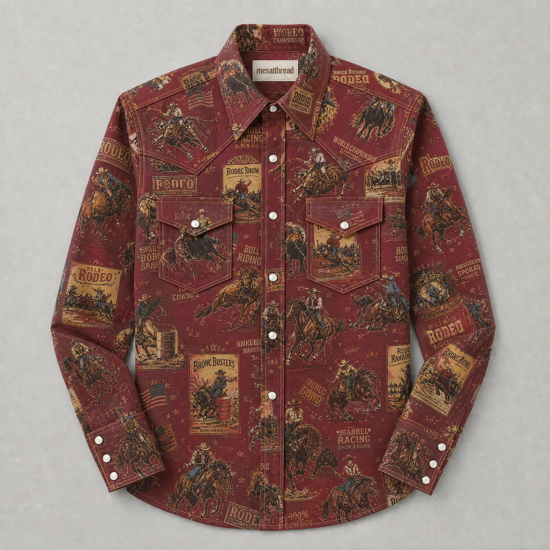 The Champion Crimson | Vintage Poster Rodeo Western Shirt
