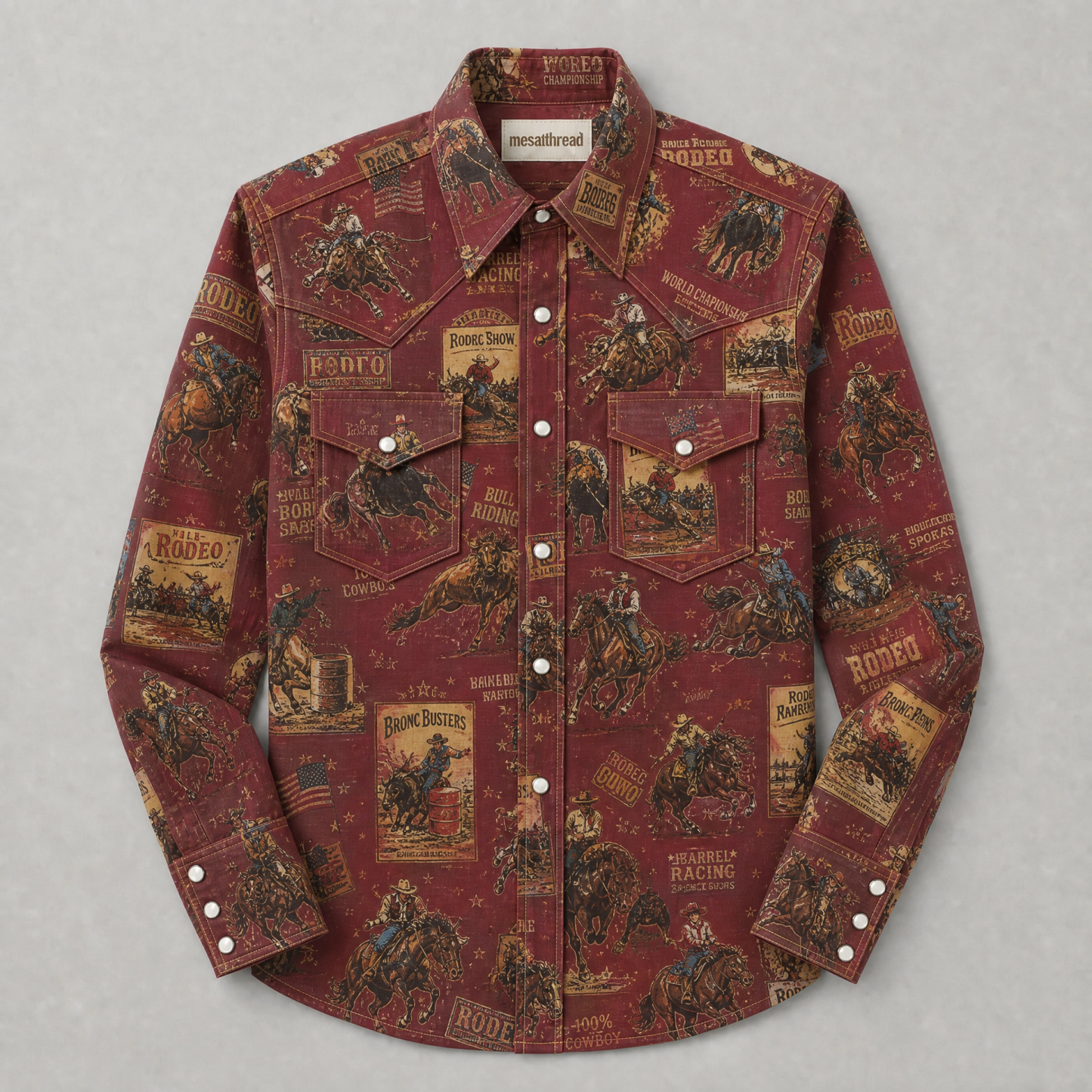 The Champion Crimson | Vintage Poster Rodeo Western Shirt