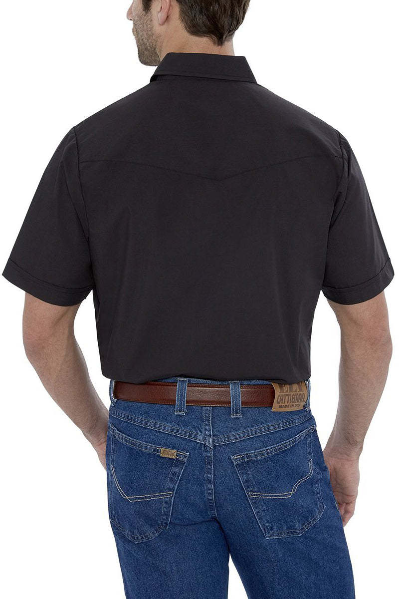 Men's  Cattleman Short Sleeve Solid Western Snap Shirt-MesaThread