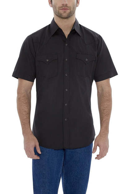 Men's  Cattleman Short Sleeve Solid Western Snap Shirt-MesaThread