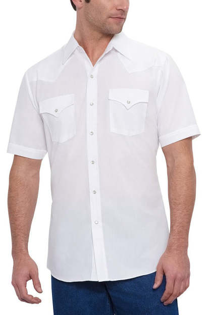 Men's  Cattleman Short Sleeve Solid Western Snap Shirt-MesaThread