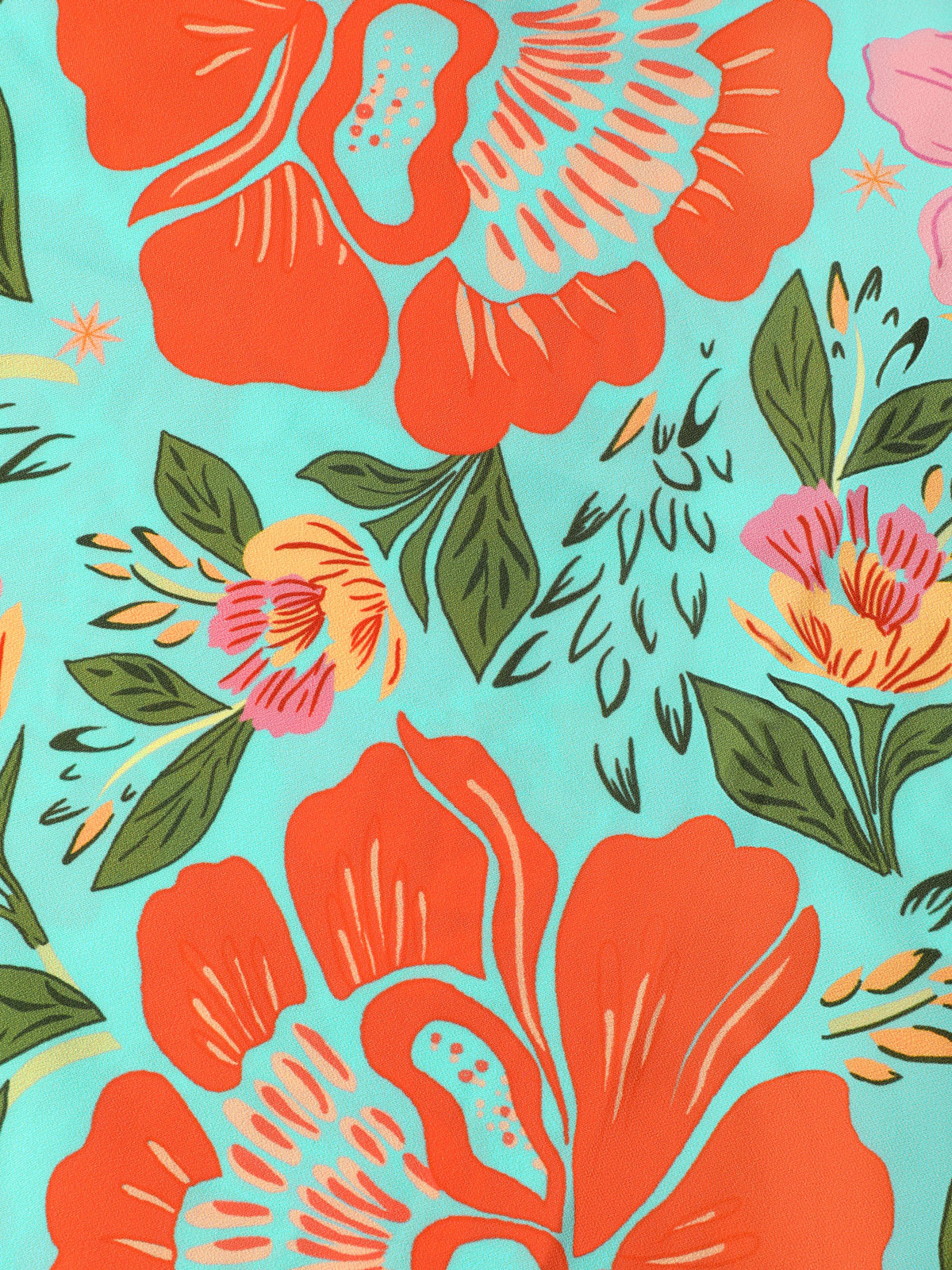 Imily Bela High-Waisted Wide-Leg Tropical Print Pants