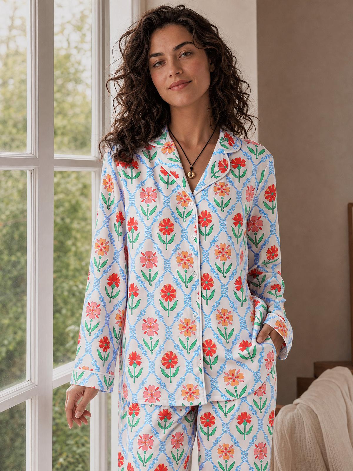 Imily Bela Piped Button-Down Pajama Set