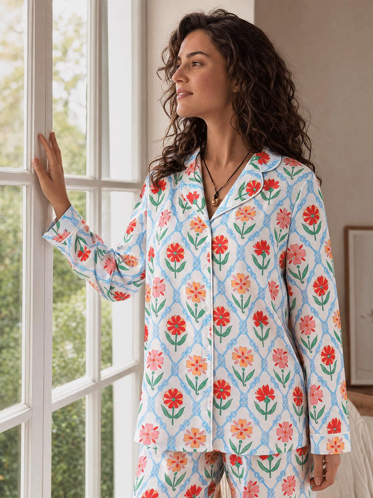 Imily Bela Piped Button-Down Pajama Set