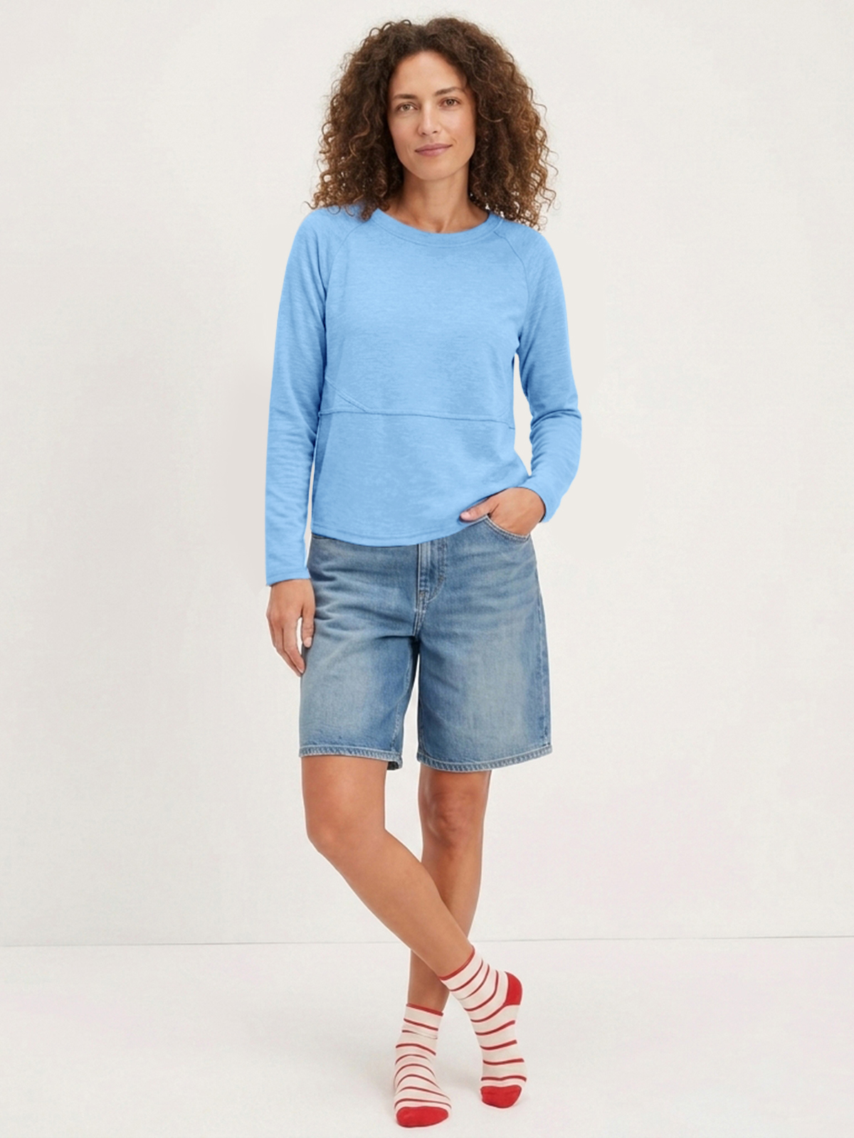 Imily Bela Seamed Raglan-Sleeve Crew-Neck Tee