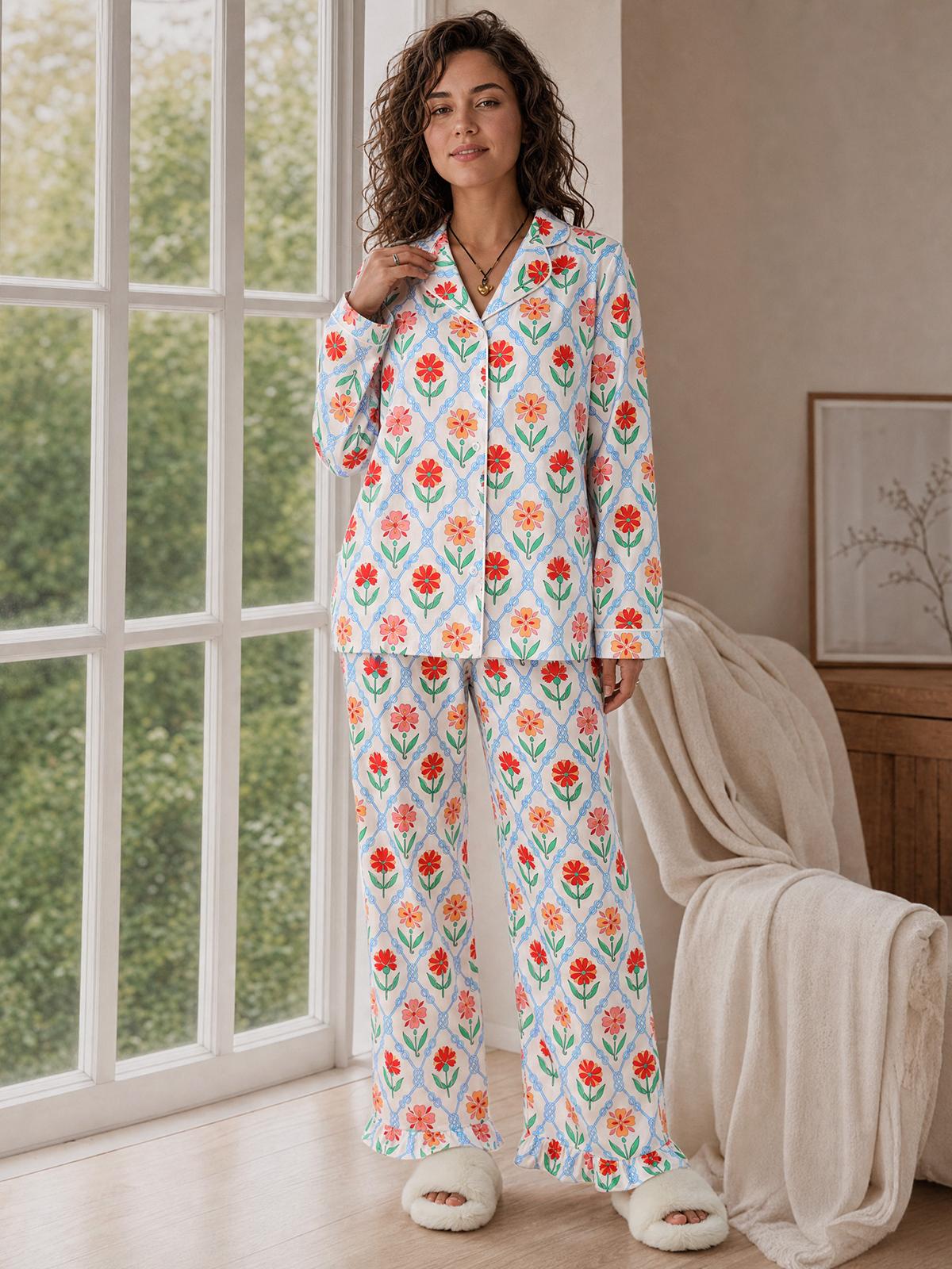 Imily Bela Piped Button-Down Pajama Set