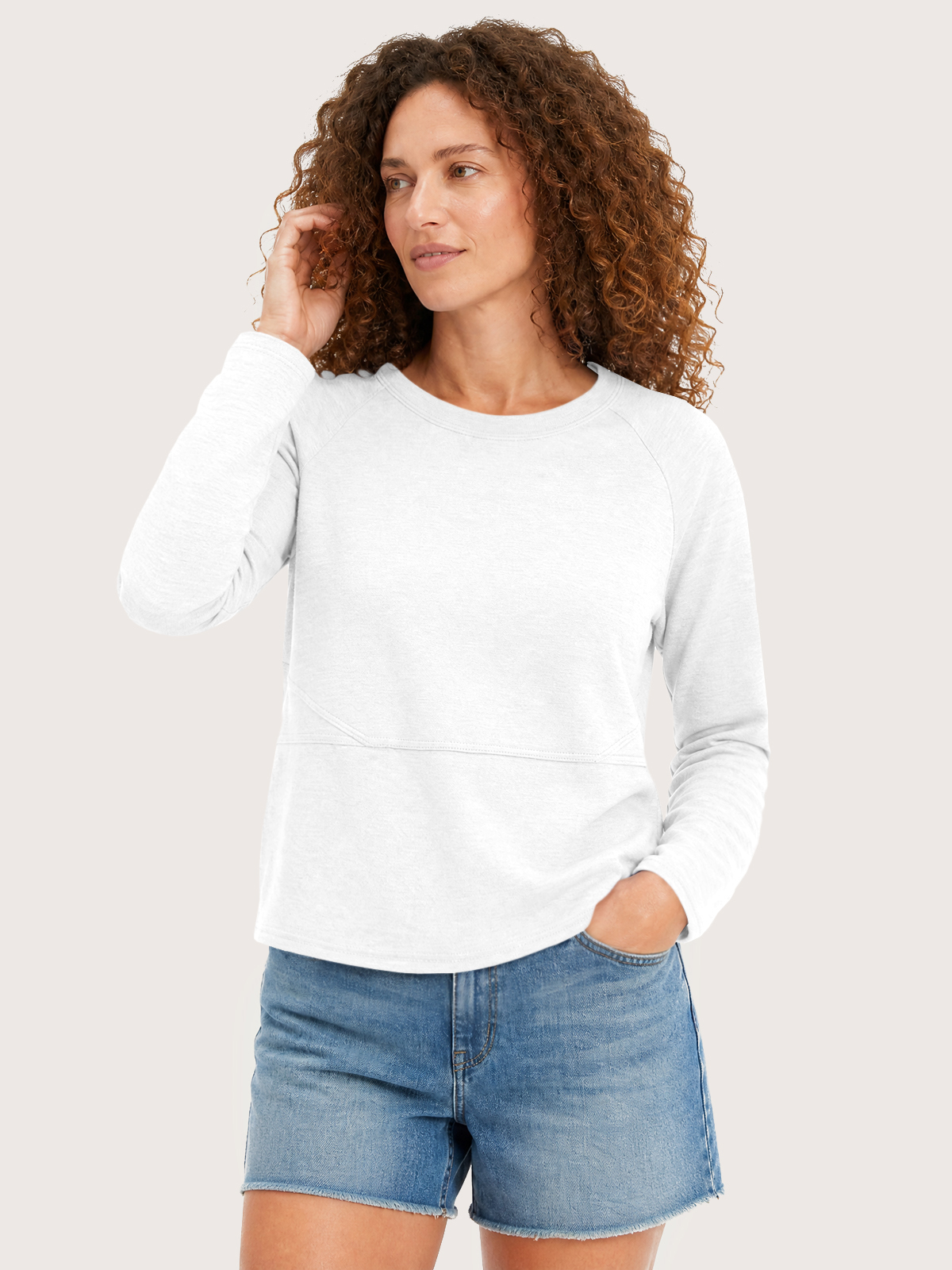 Imily Bela Seamed Raglan-Sleeve Crew-Neck Tee