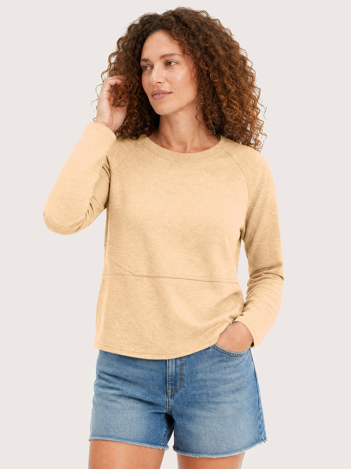 Imily Bela Seamed Raglan-Sleeve Crew-Neck Tee