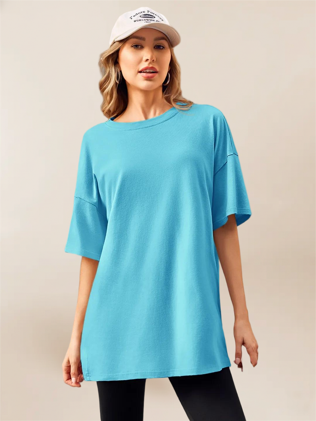 Imily Bela Women's Oversized T Shirts Tees Half Sleeve Crew Neck Cotton Tunic Tops