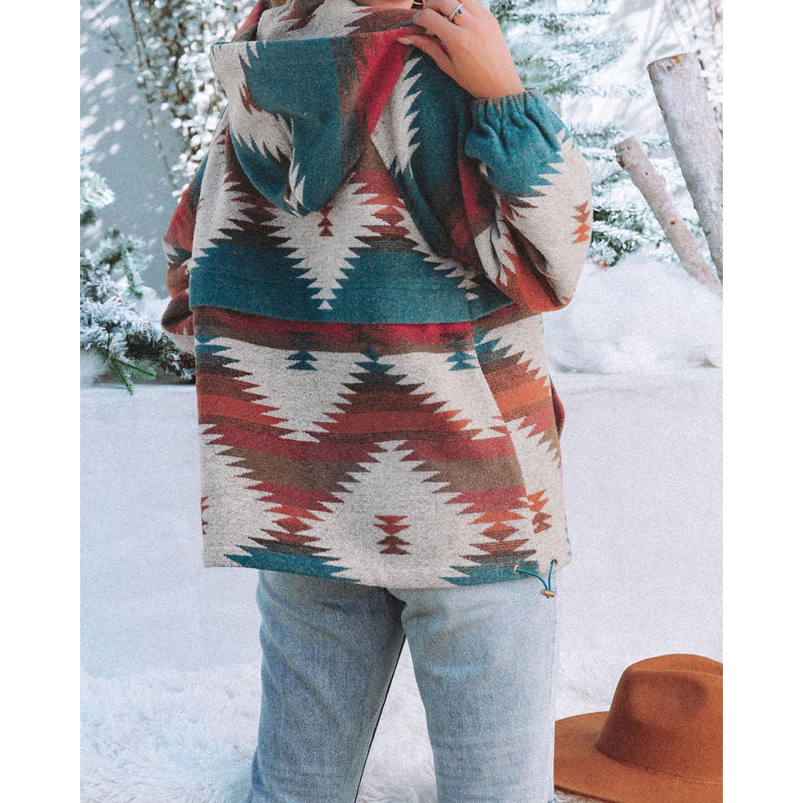 Imily Bela Women’s Oversized Hoodie Zip Up Long Sleeve Aztec Loose Fit Sweatshirts Pullover Tops