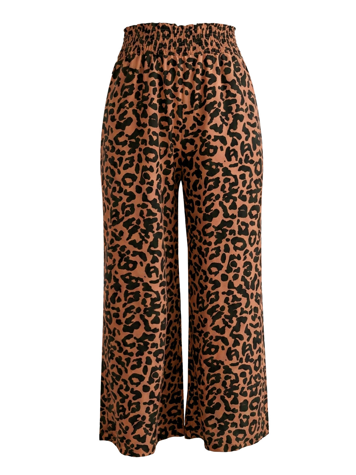 Imily Bela Wide-Leg Smocked-Waist Leopard Pants