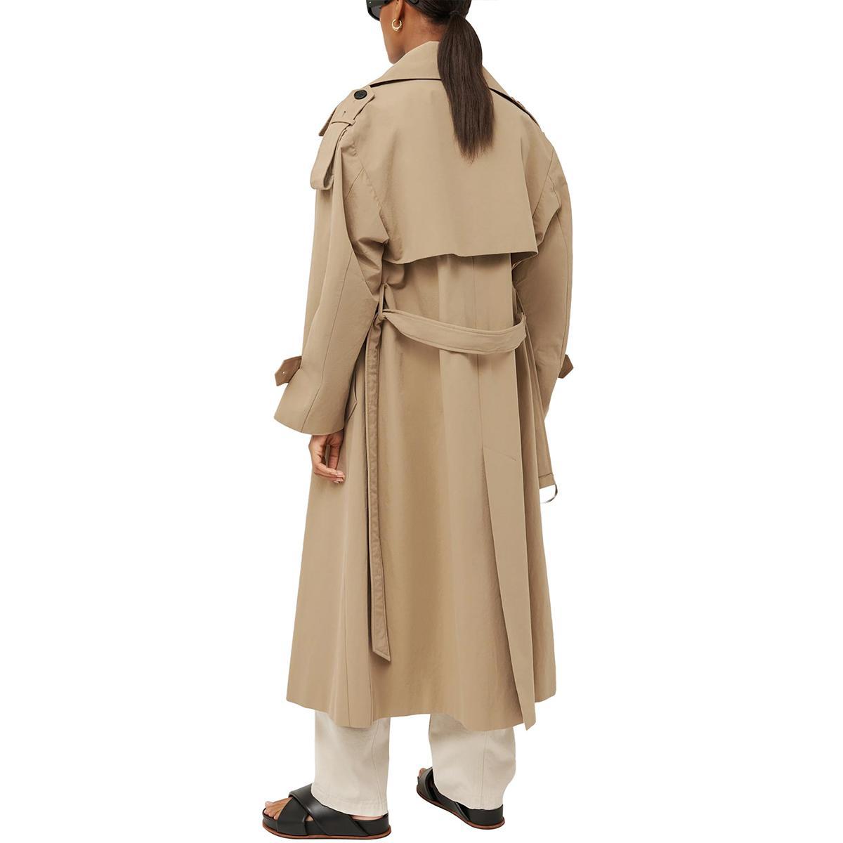 Imily Bela Womens Oversized Long Trench Coat Double Breasted Lapel Windproof Overcoat with Belt