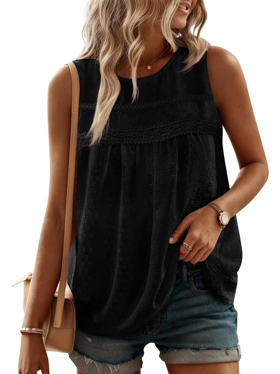 Imily Bela Lace-Trim Swiss-Dot Tank