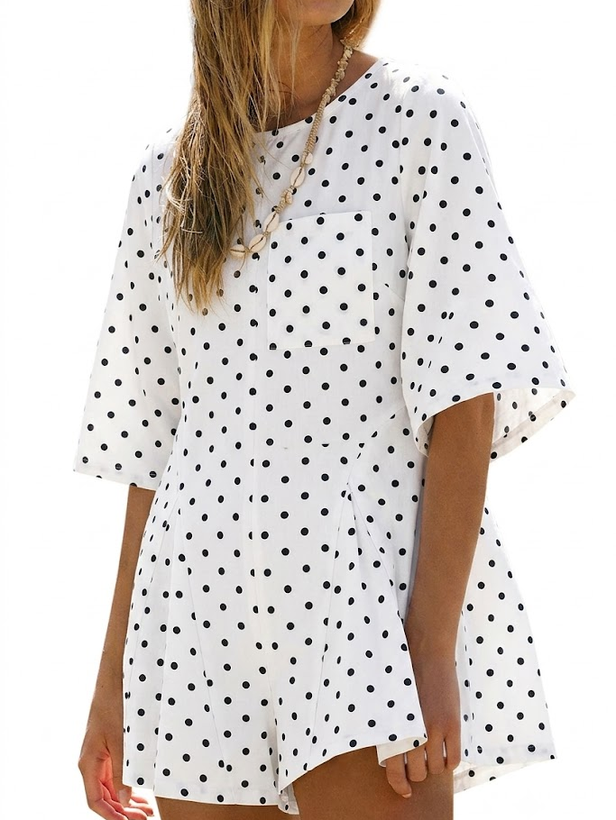 Crewneck Short-Sleeve Romper