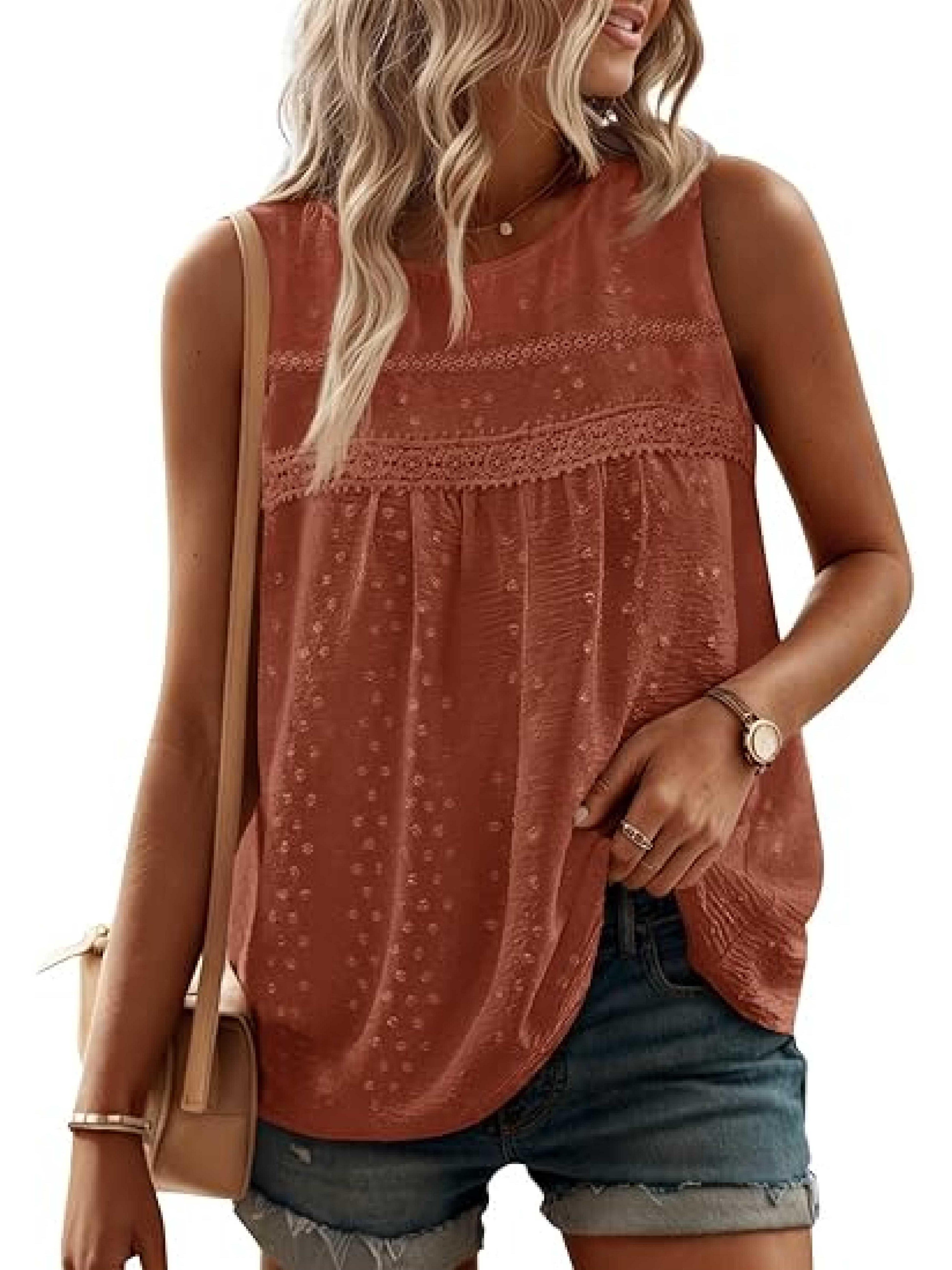 Imily Bela Lace-Trim Swiss-Dot Tank