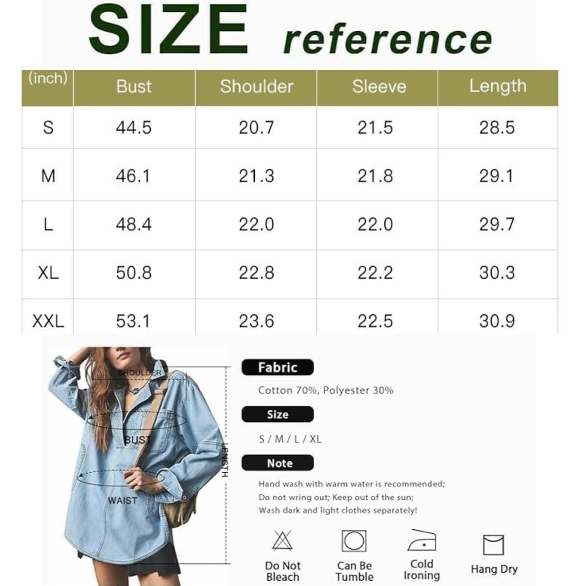 Imily Bela S~2XL Womenswear FallFreshness Denim Pullover Casual Comfort Button V Neck Blouse Loose Fit Tops Longsleeves Jean Jacket With Pocket
