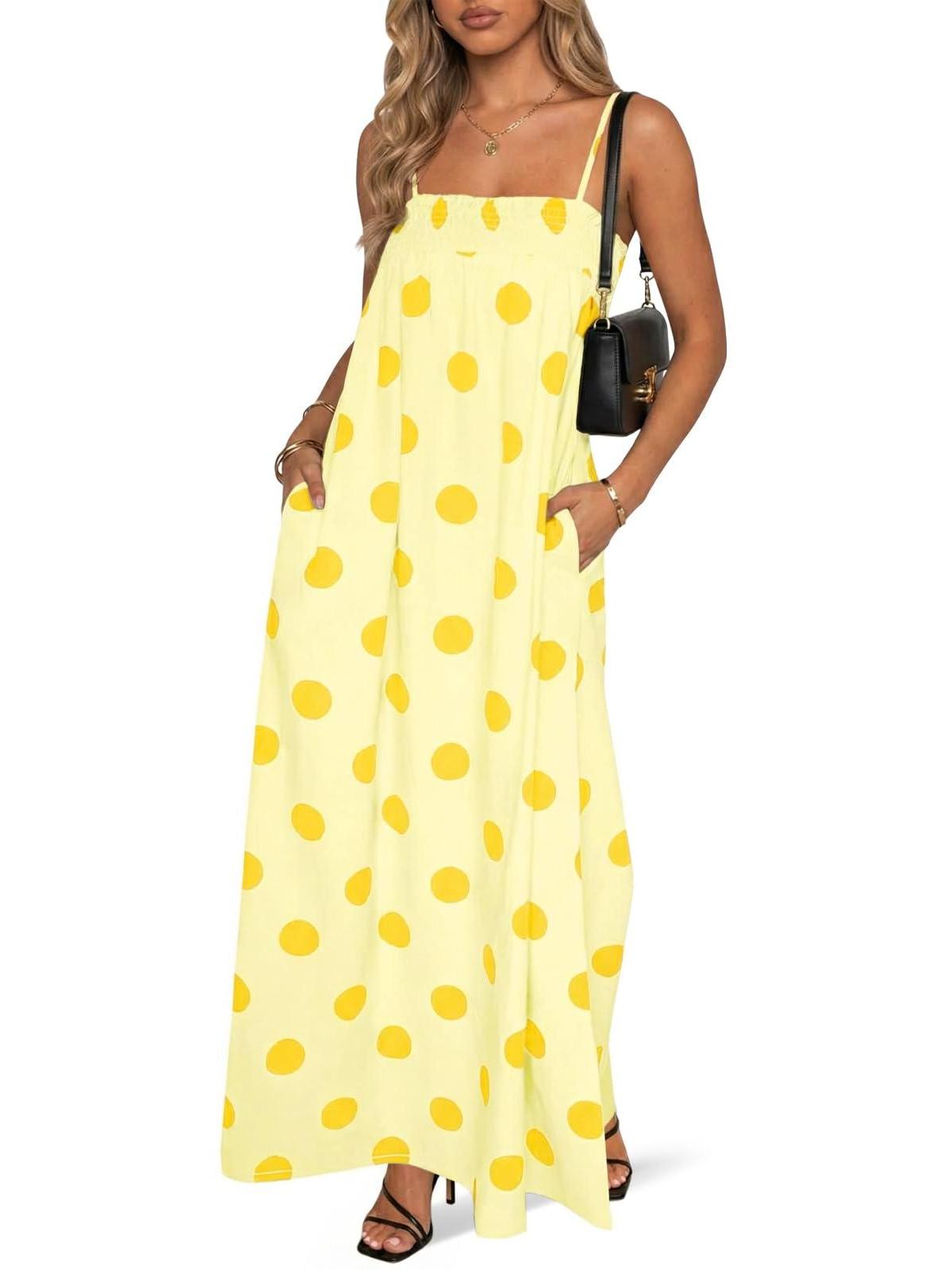 Imily Bela Pocketed Smocked-Bodice Maxi Dress