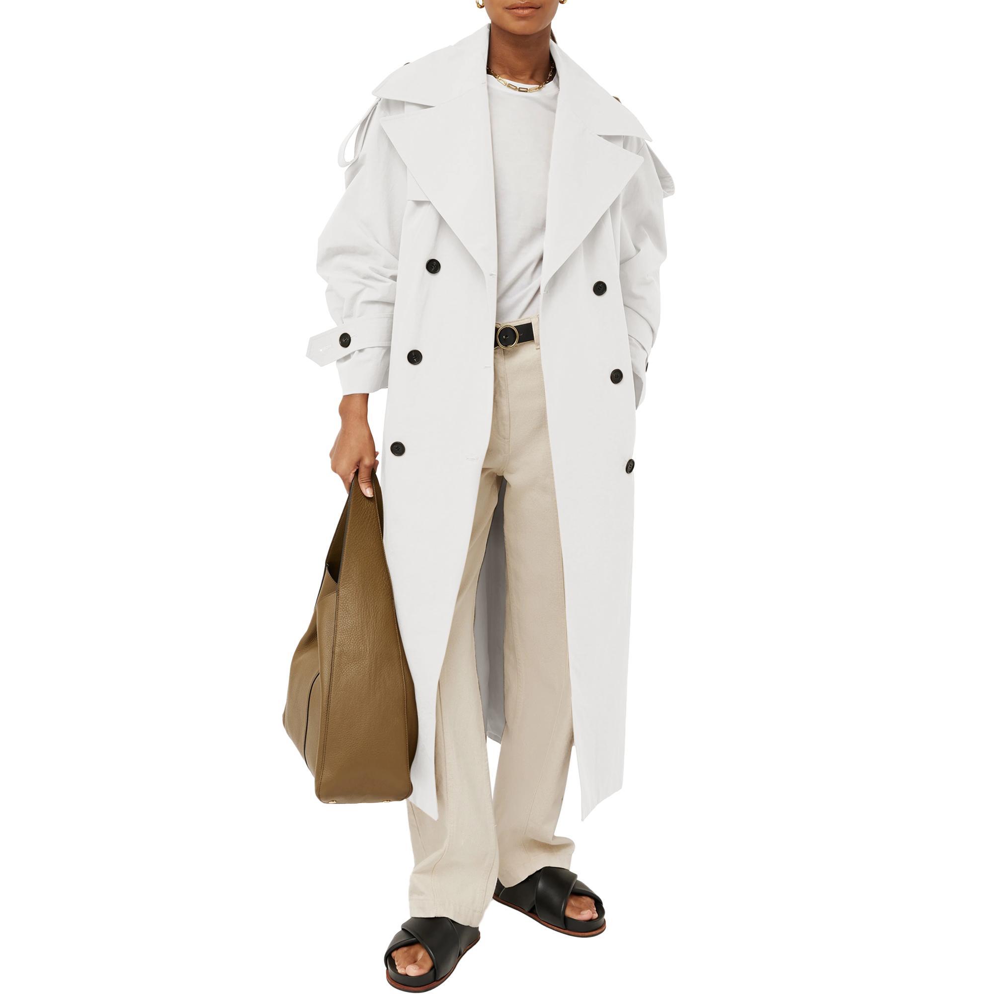 Imily Bela Womens Oversized Long Trench Coat Double Breasted Lapel Windproof Overcoat with Belt