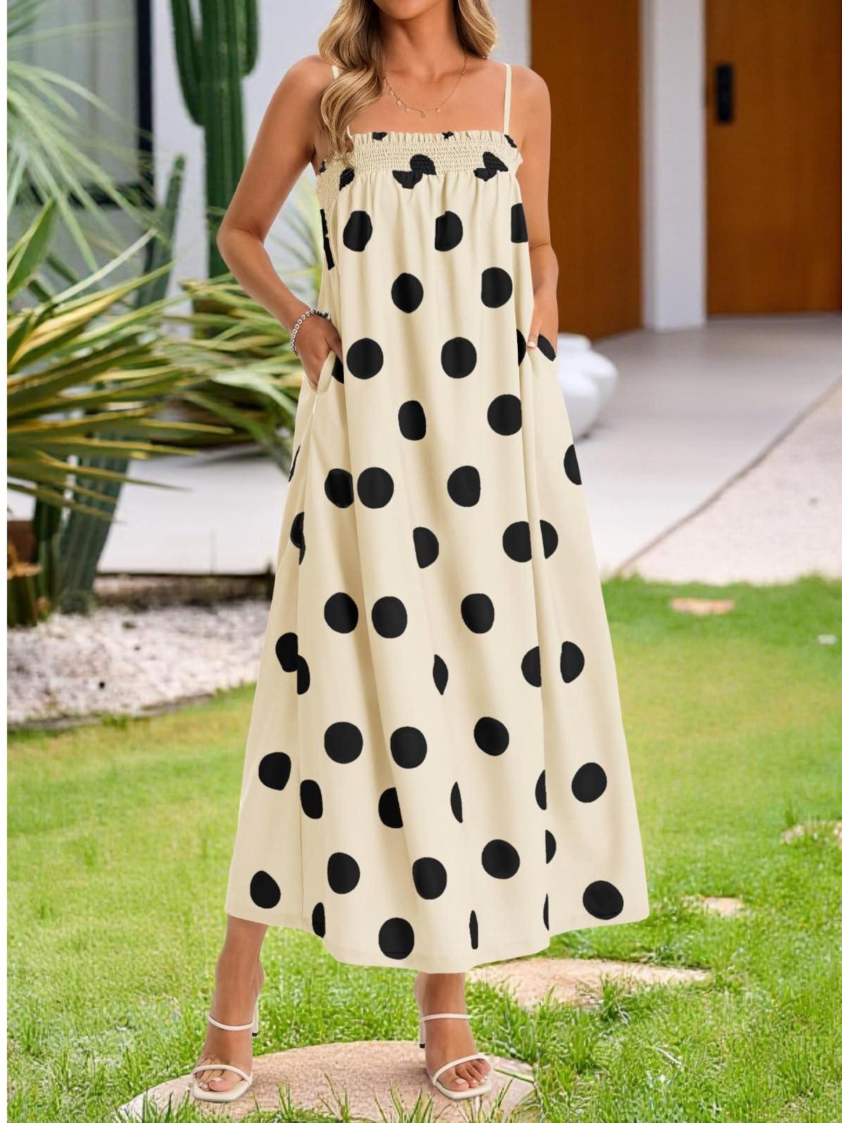Imily Bela Pocketed Smocked-Bodice Maxi Dress