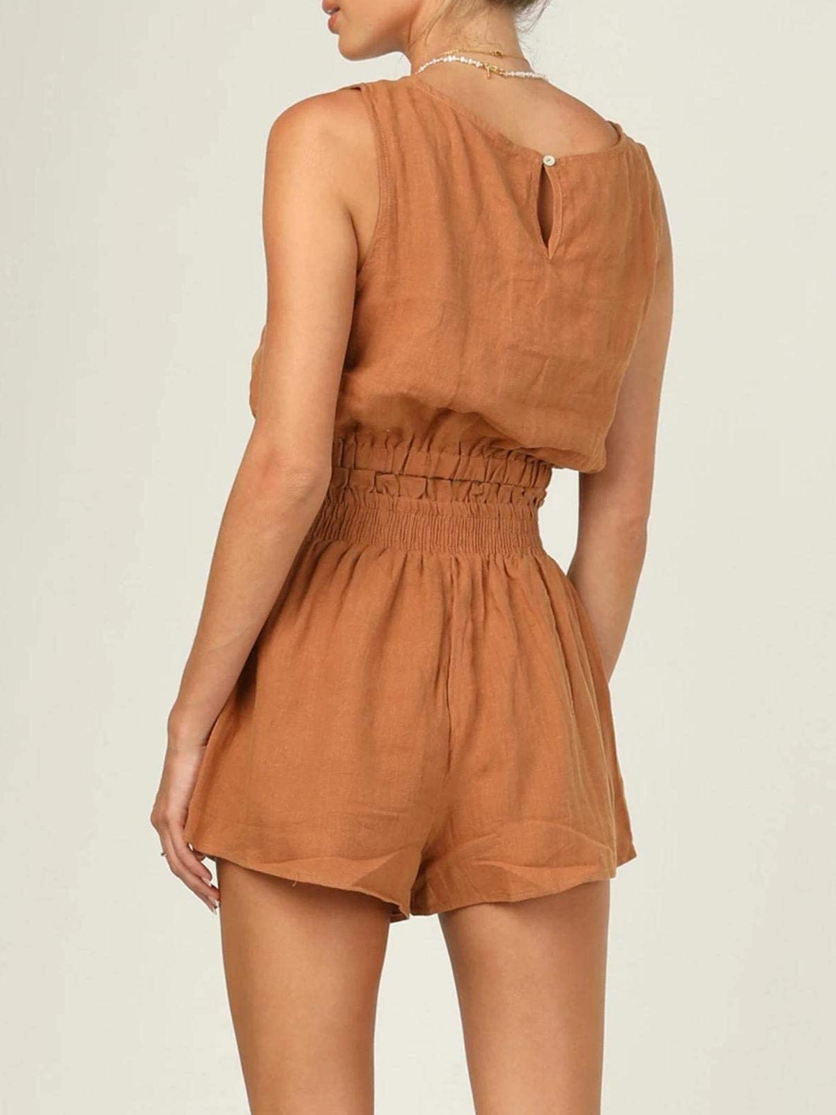 Imily Bela Women's 2pcs Summer Outfits Sleeveless Crop Tank Top and High Waist Pocketed Shorts Loose 2 Piece Short Sets