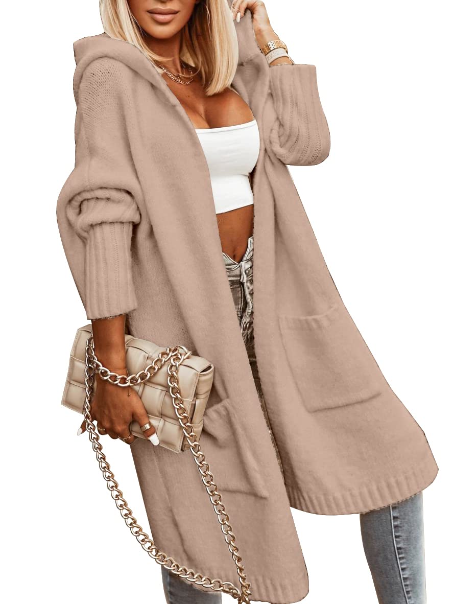 Hooded Open-Front Pocketed Cardigan