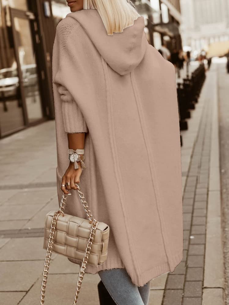 Hooded Open-Front Pocketed Cardigan