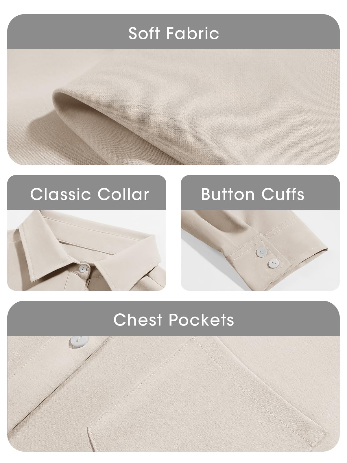 Imily Bela Womens Casual Button Down Shirt Dress Long Sleeve Collared Pleated Swing Mini Dresses