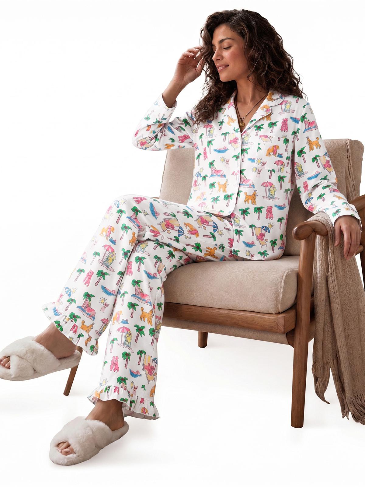 Imily Bela Piped Button-Down Pajama Set