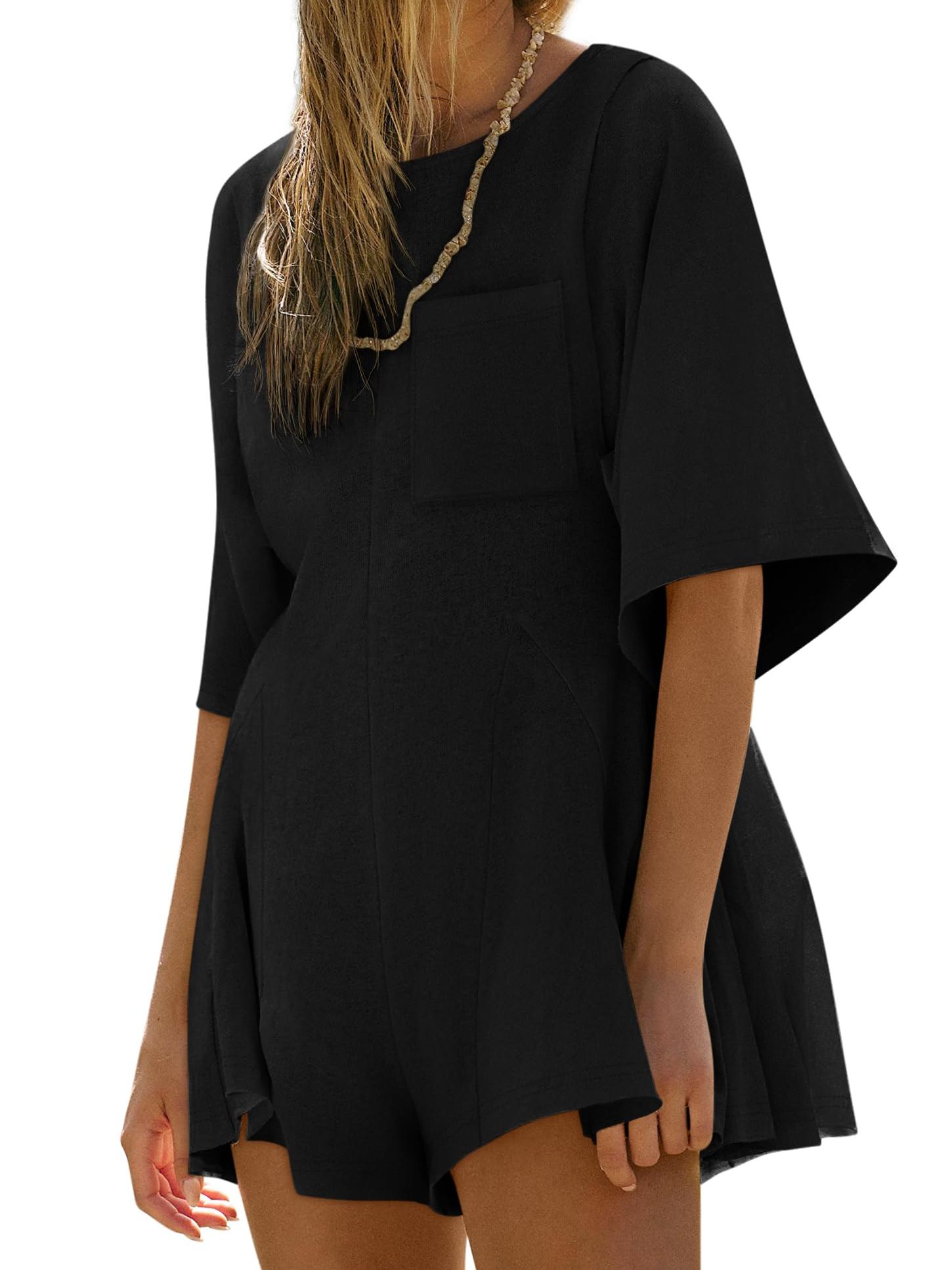 Crewneck Short-Sleeve Romper