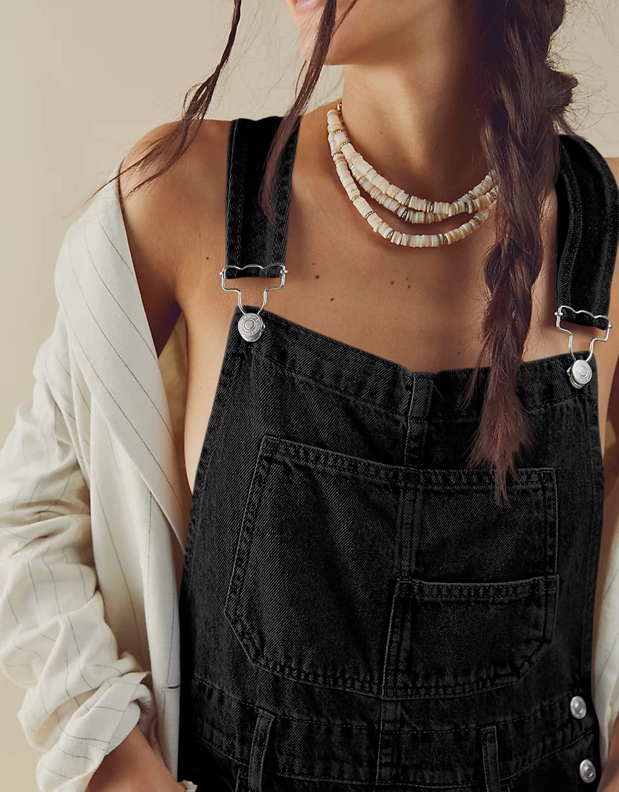 Imily Bela Womens Denim Bib Overall Shorts Casual Classic Adjustable Straps Cuffed Hem Jean Shortalls Summer Outfits