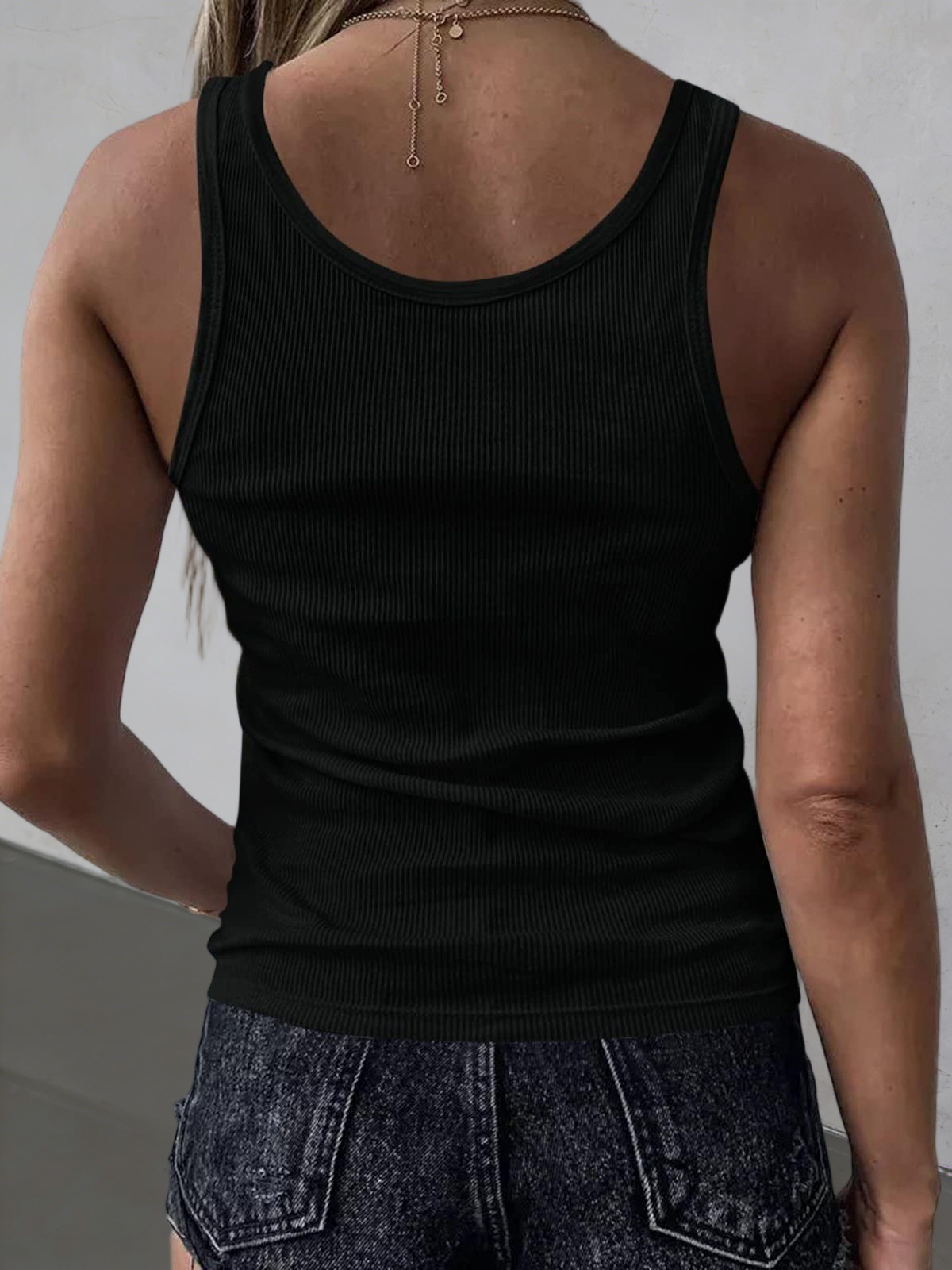 Imily Bela Womens Sexy V Neck Tank Shirts Top Sleeveless Casual Basic Drawstring Rib Knit Tops