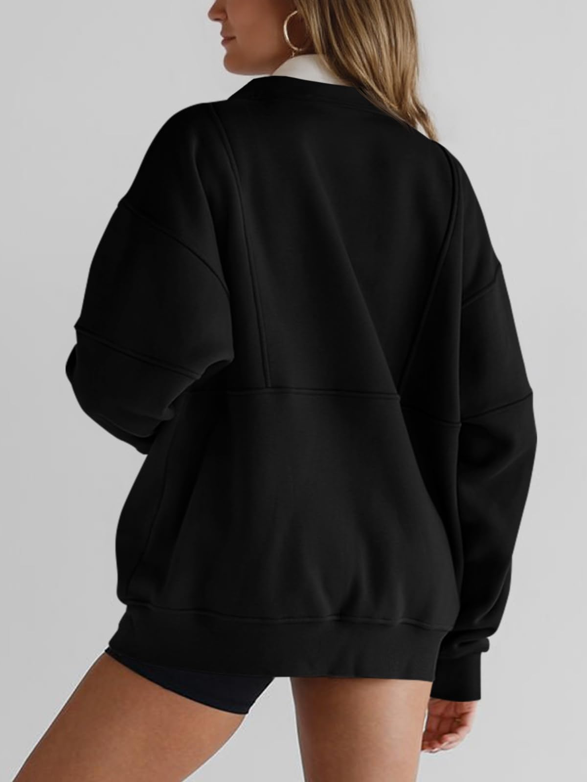 Paneled Half-Zip Sweatshirt