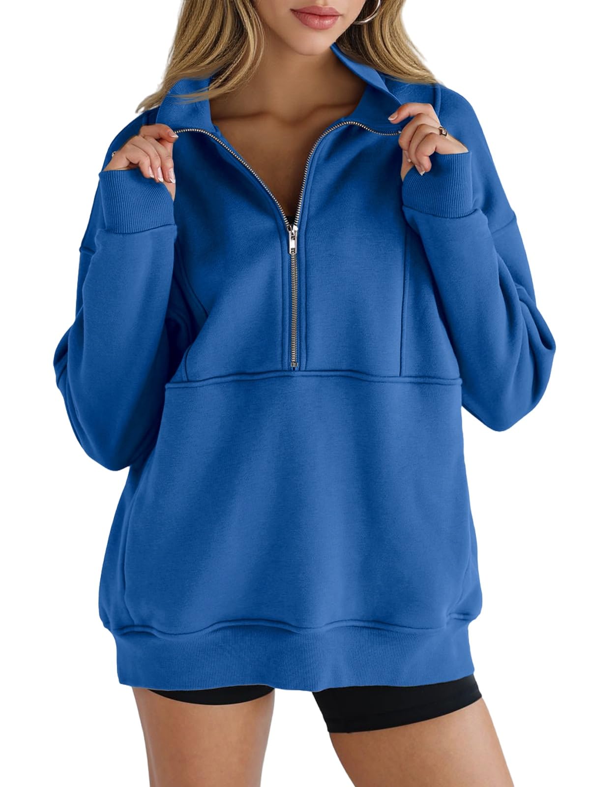 Paneled Half-Zip Sweatshirt