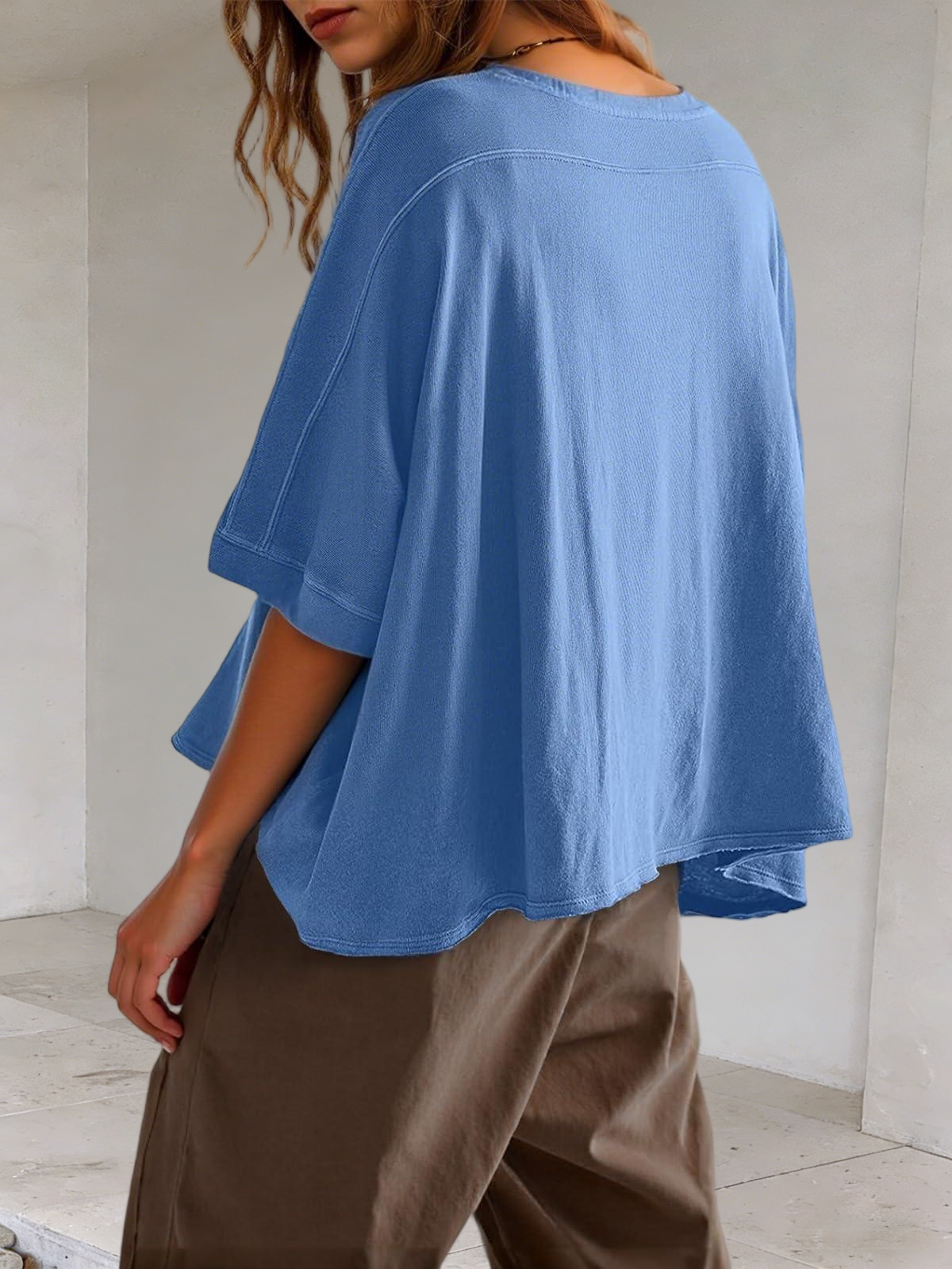 Imily Bela Womens Oversized T-Shirts Cropped Summer Casual Short Sleeve Loose Fit Tee Tops