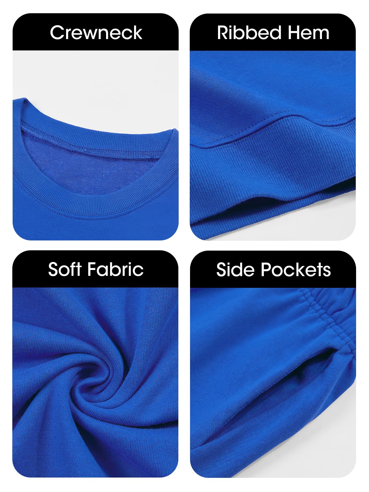 Imily Bela Womens 2 Piece Outfits Casual Oversized Cropped Sweatshirt and High Waist Running Shorts Tracksuit Sets