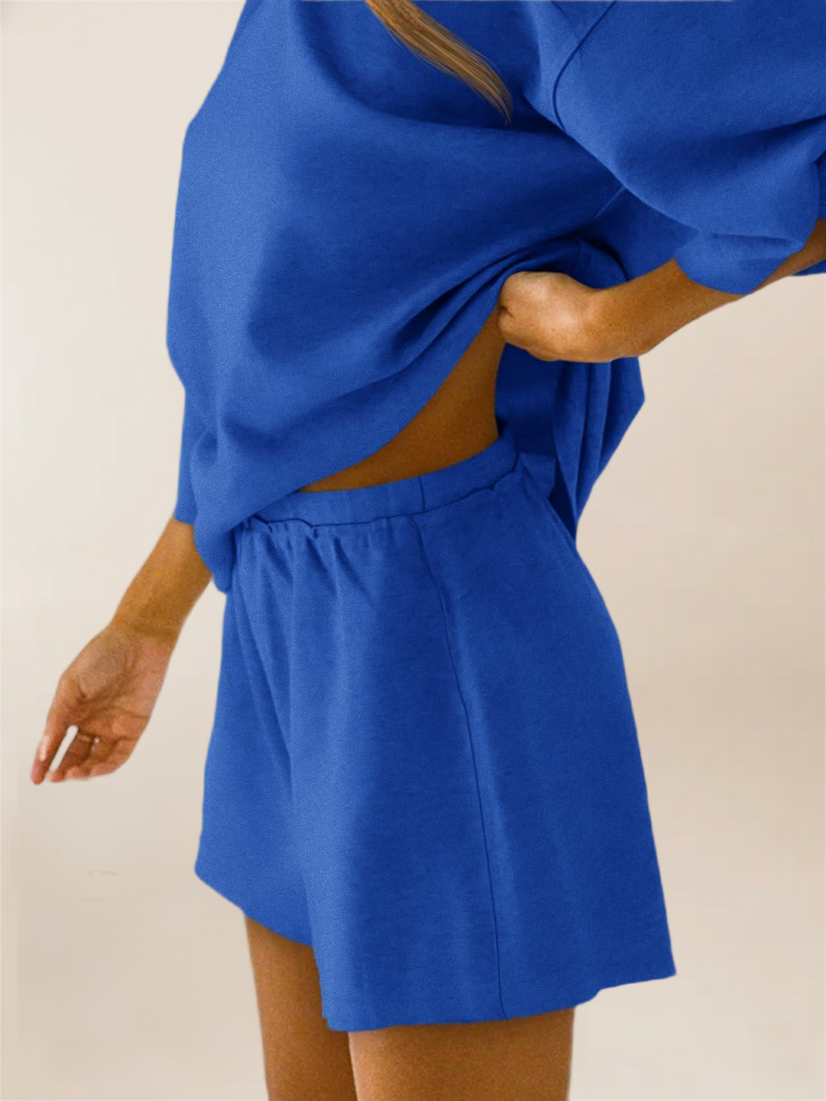 Imily Bela Womens Pajama Sets 3/4 Sleeve Oversized Tops & Loose Fit Shorts Lounge Set With Pockets Loungewear