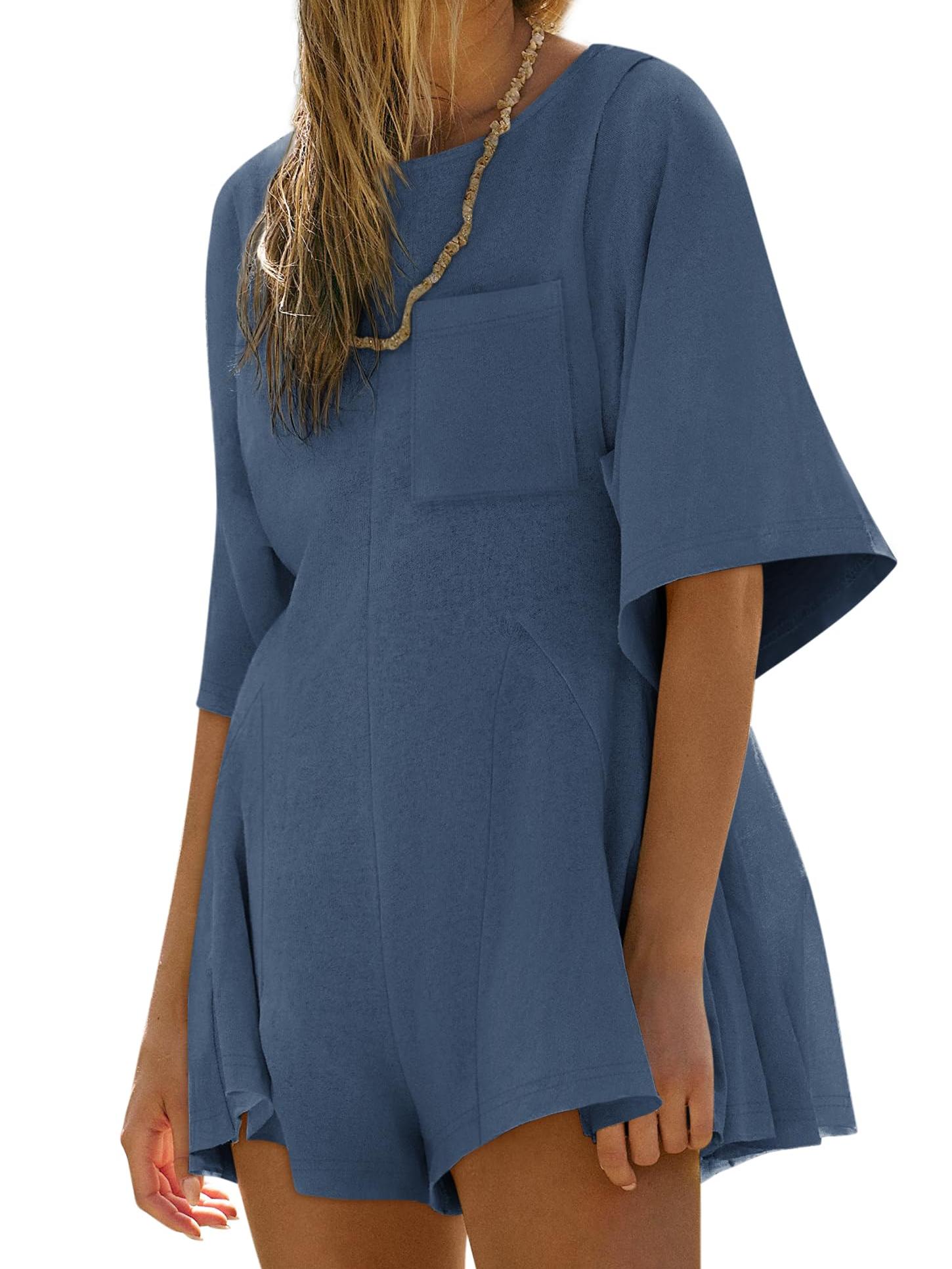 Crewneck Short-Sleeve Romper