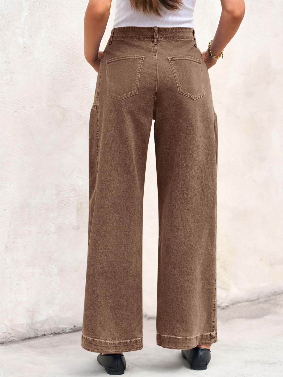 Imily Bela Womens Wide Leg Jeans High Waisted Stretchy Baggy Loose Denim Casual Pants with Pockets