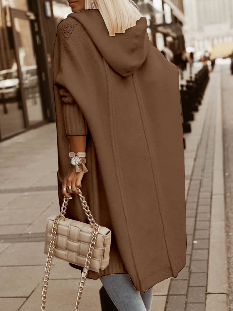 Hooded Open-Front Pocketed Cardigan