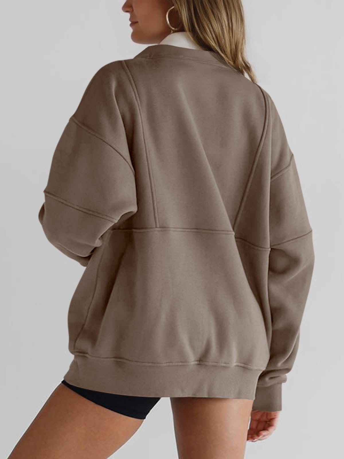Paneled Half-Zip Sweatshirt