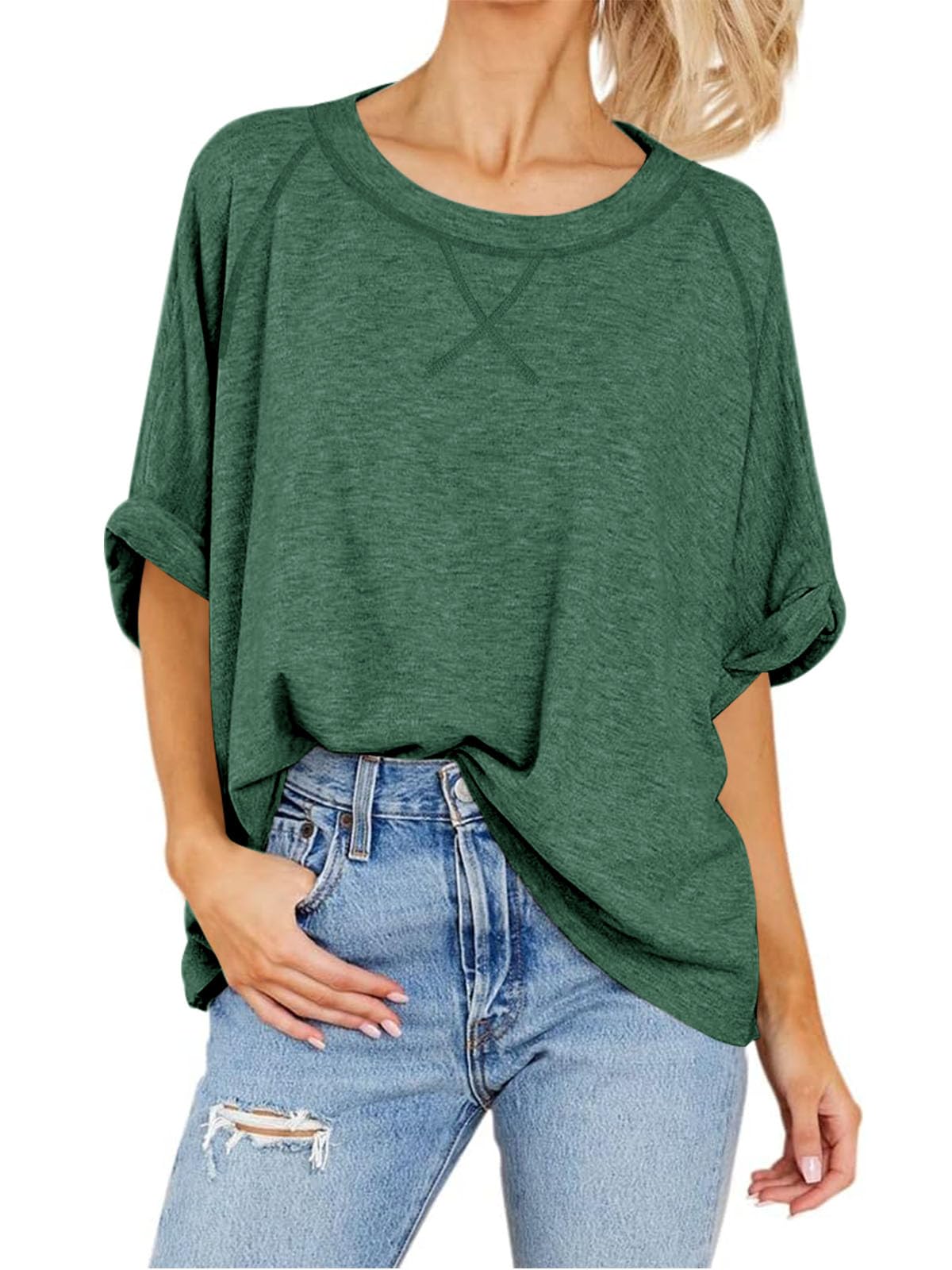 Imily Bela Oversized Tshirts Summer Short Sleeve Shirts Casual Loose Fit Basic Tees