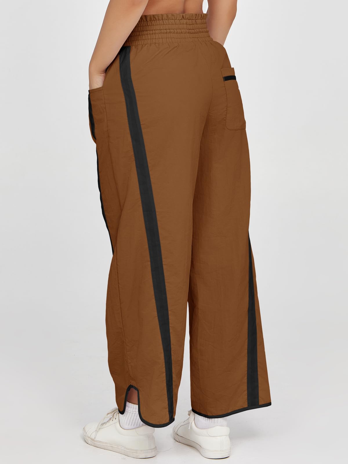 Imily Bela Women's Baggy Wide Leg Pants Casual Drawstring Elastic Waisted Contrast Color Workout Y2K Track Pants