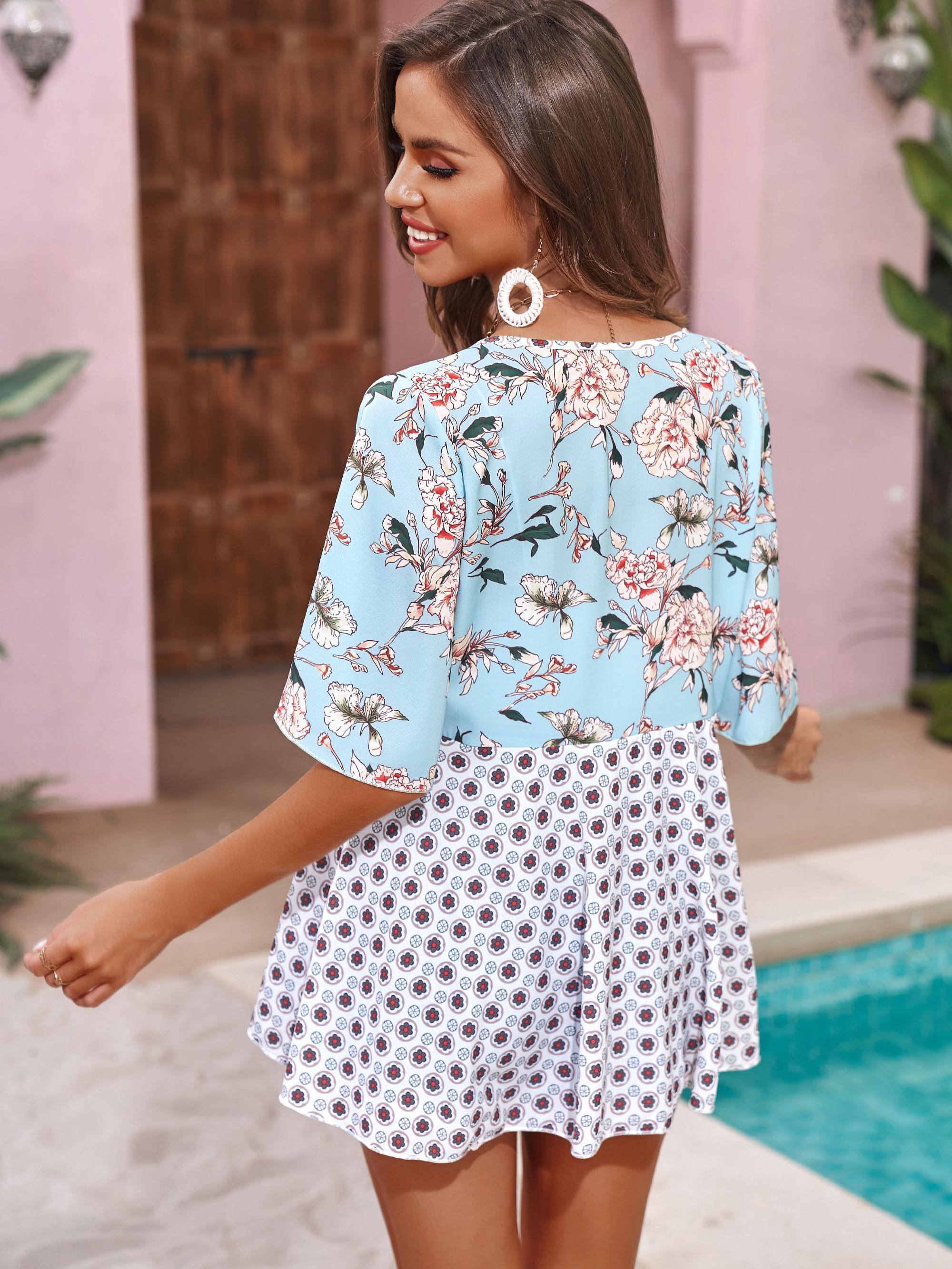 Floral Ruffle Kimono Cover-Up