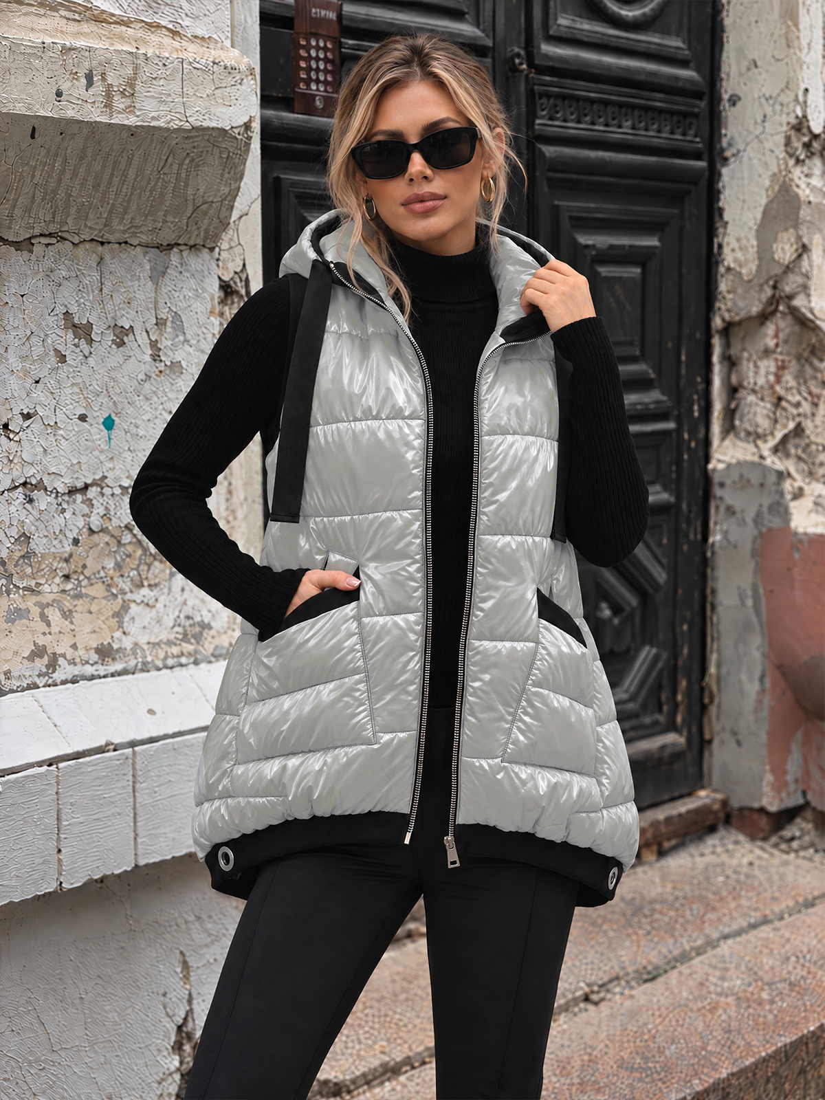 Lightweight Hooded Puffer Vest