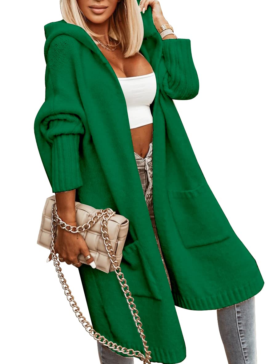 Hooded Open-Front Pocketed Cardigan
